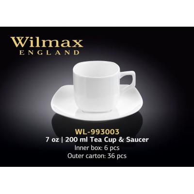 Чайная чашка и блюдце 200мл. Wilmax WL-993003, 993003, Wilmax
