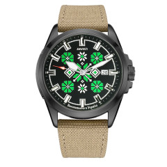 Годинник наручний Awarder Embroidery Black-Green Khaki Automatic 10ATM