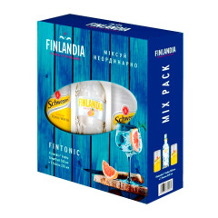 Водка Finlandia Grapefruit 0.5 л 37.5% + Schweppes 0.5 л х 2