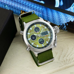 Наручний годинник AMST 3003 Silver-Green Green Wristband