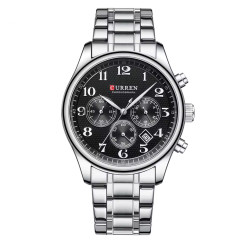 Curren 8466 Silver-Black