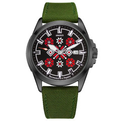 Годинник наручний Awarder Embroidery Black-Red Green  Automatic 10ATM