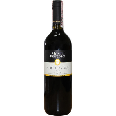 Вино Monte Pietroso Nero D'Avola Sicilia красное сухое 0.75 л 14%, 8000160651151, Bolla