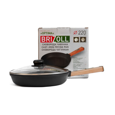 Сковорода чавунна Brizoll Optima 220х40 мм, 2240О-Р-С-plv