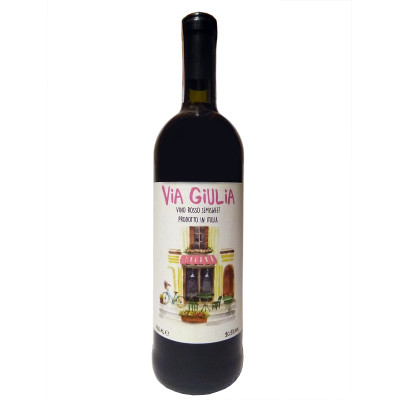 Вино Via Giulia Rosso Semisweet красное полусладкое 0.75 л 10.5 %, 8003822007754, Via Giulia
