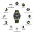 Годинник наручний Awarder Embroidery Silver-Green Green Automatic 10ATM, 1202-0016