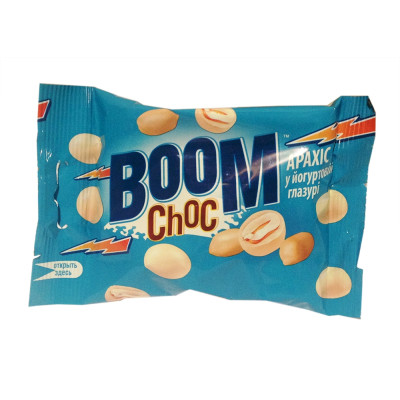 Арахис BOOM Choc в йогуртовой глазури 90 г, 4820005198788, Шоколадная фабрика Millennium