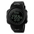 Skmei 1231BK All Black Smart Watch + Compass, 1080-0819, Skmei