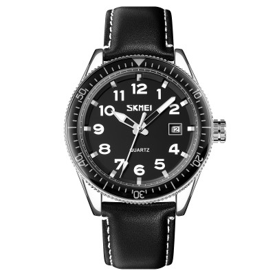 Skmei 9232LSIBK Silver-Black Leather, 1080-1643