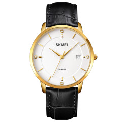 Skmei 1801LGDWT Gold-White Leather