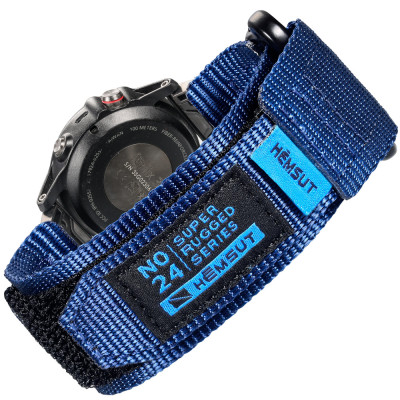 Ремінець для годинника Hemsut HS121 Super Strong Nylon Garmin Blue 20 mm, 1051-1318