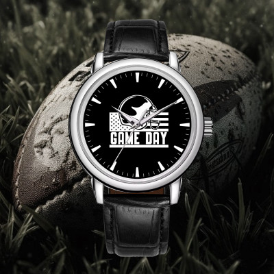 Football Watch with Leather Band Model 220114 - Custom Design, 3140-0014