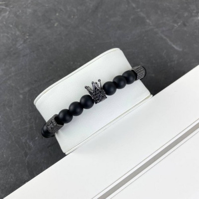 2B Rich Bracelet King 8 mm, 19 cm All Black, 4010-0001