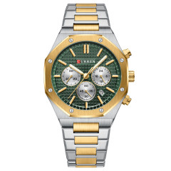 Curren 8440 Silver-Gold-Green