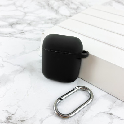 Чехол Airpods 1/2 Silicone Case Slim Black, 1177-0036