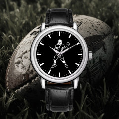 Custom Football Watch for Dad Model 220123 - Leather Band