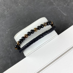 2B Rich Bracelet 6 mm, 19 cm Black-Gold