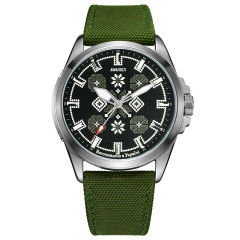 Годинник наручний Awarder Embroidery Silver-Army Green Green  Battery 10ATM