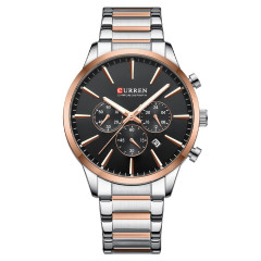 Curren 8435 Silver-Rose Gold-Black