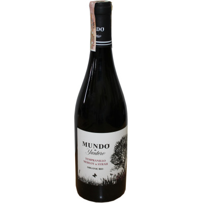 Вино Mundo de Yuntero Tempranillo-Merlot-Syrah BIO червоне сухе 0.75 л 13%, 8412419000120, Bodegas Yuntero