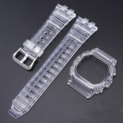 Ремінець + безель (рант) для Casio G-Shock GMW-B5000 Transparent Silver, 1051-0914