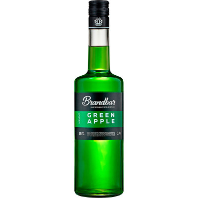 Ликер Brandbar Green Apple зеленое яблоко 0.7 л 18%, 4820085490567, Brandbar