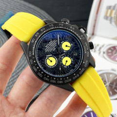 Наручний годинник Rolex 350501Pattern Yellow -Black-Yellow Rubber