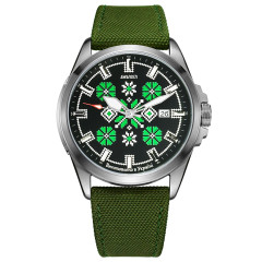 Годинник наручний Awarder Embroidery Silver-Green Green  Automatic 10ATM