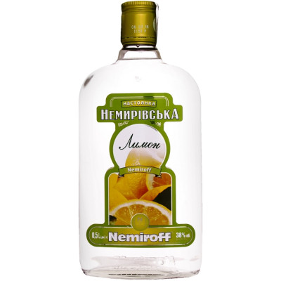 Настойка Nemiroff Лимон плоская 0.5 л 38%, 4820181420857, Nemiroff