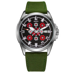 Годинник наручний Awarder Embroidery Silver-Red Green  Automatic 10ATM