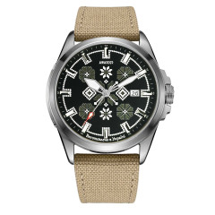 Часы наручные Awarder Embroidery Silver-Army Green Khaki Automatic 10ATM