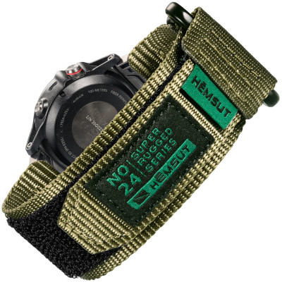 Ремінець для годинника Hemsut HS121 Super Strong Nylon Garmin Green 20 mm, 1051-1319