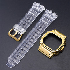 Ремінець + безель (рант) для Casio G-Shock GMW-B5000 Transparent Gold