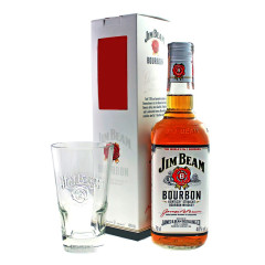 Виски Jim Beam White 4 года выдержки 0.7 л в коробке с бокалом