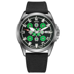 Годинник наручний Awarder Embroidery Silver-Green Black Automatic 10ATM