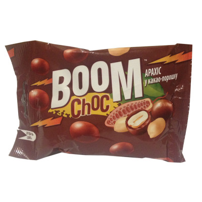 Арахіс BOOM Choc у какао порошку 90 г, 4820005198764, Шоколадная фабрика Millennium