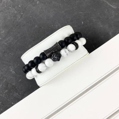 2B Rich Bracelet Lion White-Black, 4010-0027