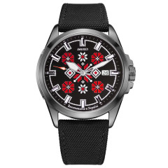 Годинник наручний Awarder Embroidery Silver-Red Black Automatic 10ATM