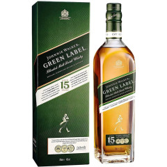 Виски Johnnie Walker Green label 15 лет выдержки 0.7 л 43% в подарочной упаковке