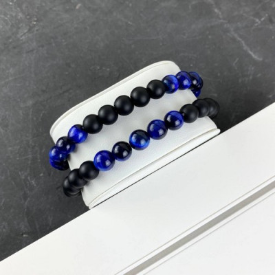 2B Rich Bracelet Pearl 8 mm, 19 cm Black-Blue, 4010-0013