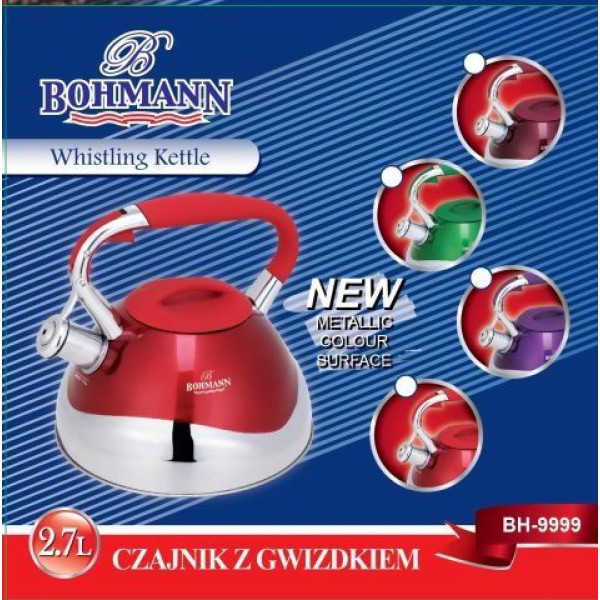 Чайник со свистком Bohmann BH 9999 2,7л цветной, BH 9999, Bohmann