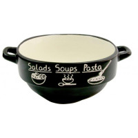 Тарелка суповая с ручками Milika Astera Black Stone круглая 680 мл A04100-165619 - 6 шт