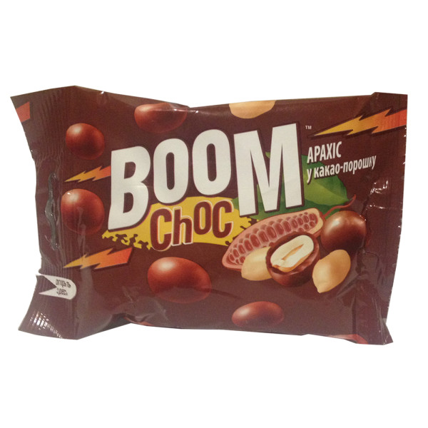 Арахис BOOM Choc в какао порошке 90 г, 4820005198764, Шоколадная фабрика Millennium