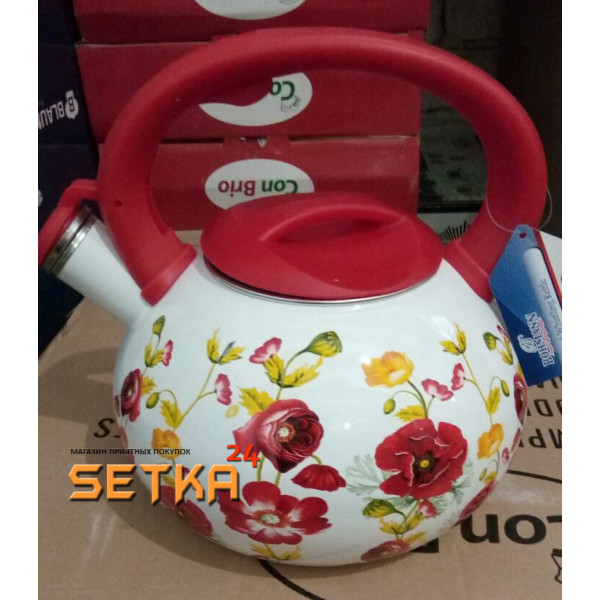 Чайник эмалированный со свистком Bohmann BH 8140 3,5л цветной, BH 8140, Bohmann