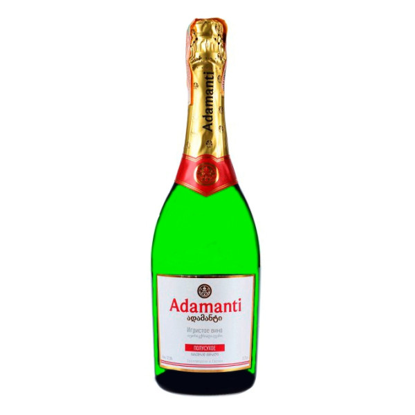 Вино игристое Adamanti белое полусухое 0.75 л 12.5%, 4860004073242, Adamanti