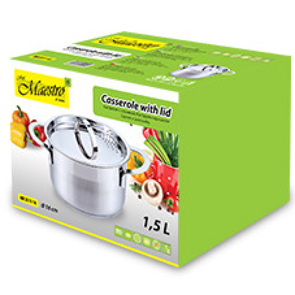 Каструля Maestro MR-3511-16 1.5 л індукційна металева кришка
