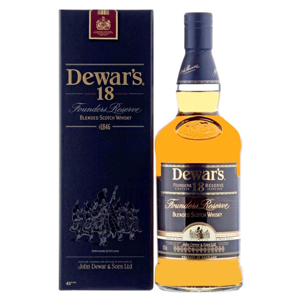 Виски Dewar's Founders Reserve 18 лет выдержки 0.75 л 40% в подарочной упаковке, 5000277001774, John Dewar & Sons