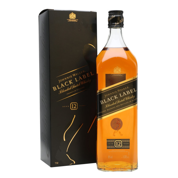 Виски Johnnie Walker Black Label 12 лет выдержки 1 л 40%, 5000267023625, Johnnie Walker