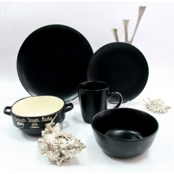 Кружка Milika 6шт. Astera Black Stone 320мл - A0520-165619, A0520-165619, Milika