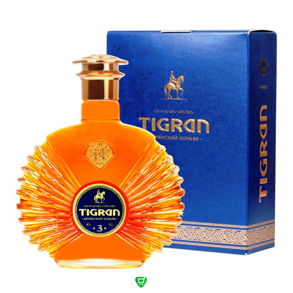 Коньяк Тигран 3 роки витримки 0.5 л в коробці, 4820154090087, Tigran